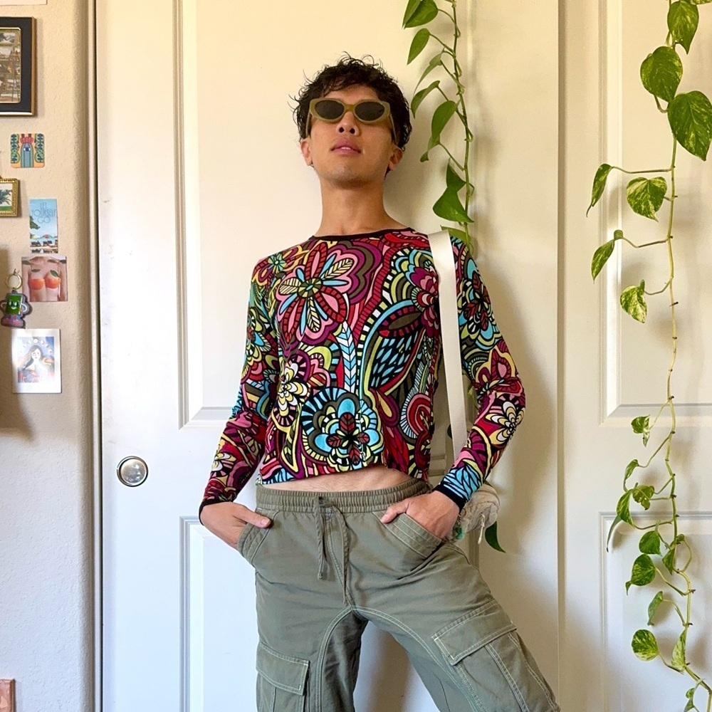 Vintage Y2K Floral Long Sleeve Top - Picture 3 of 7